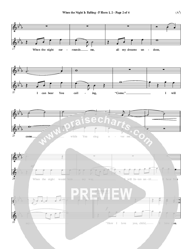 When The Night Is Falling French Horn 1/2 (Dennis Jernigan)