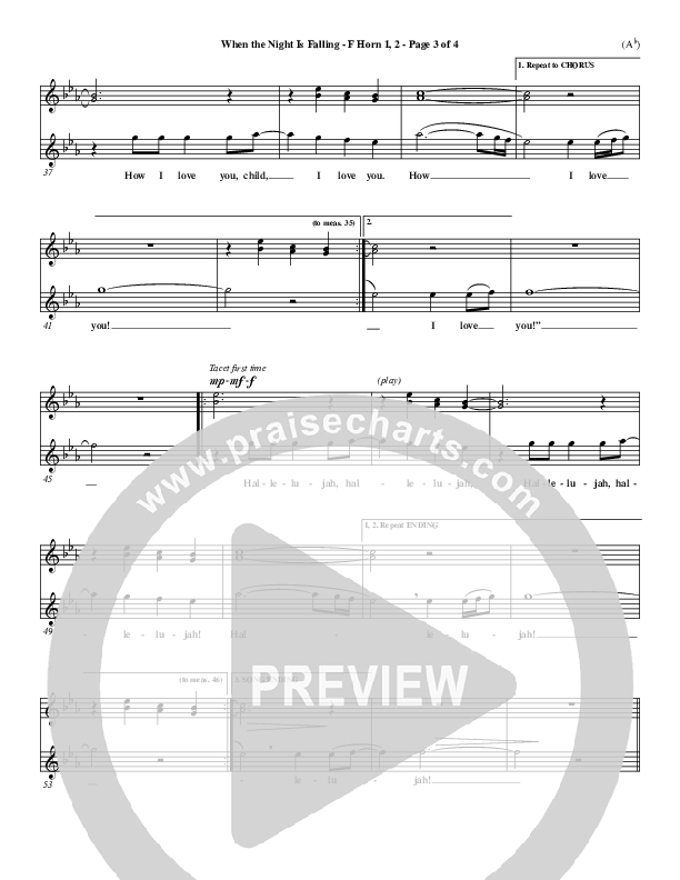 When The Night Is Falling French Horn 1/2 (Dennis Jernigan)