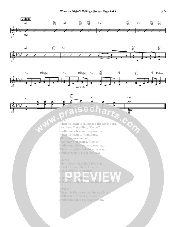 When The Night Is Falling Guitar (Dennis Jernigan)