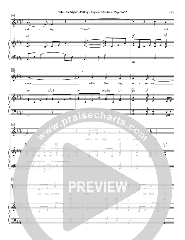 When The Night Is Falling Lead Sheet (Dennis Jernigan)