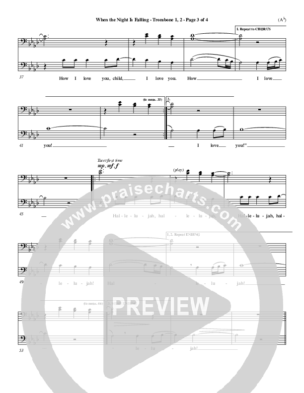 When The Night Is Falling Trombone 1/2 (Dennis Jernigan)