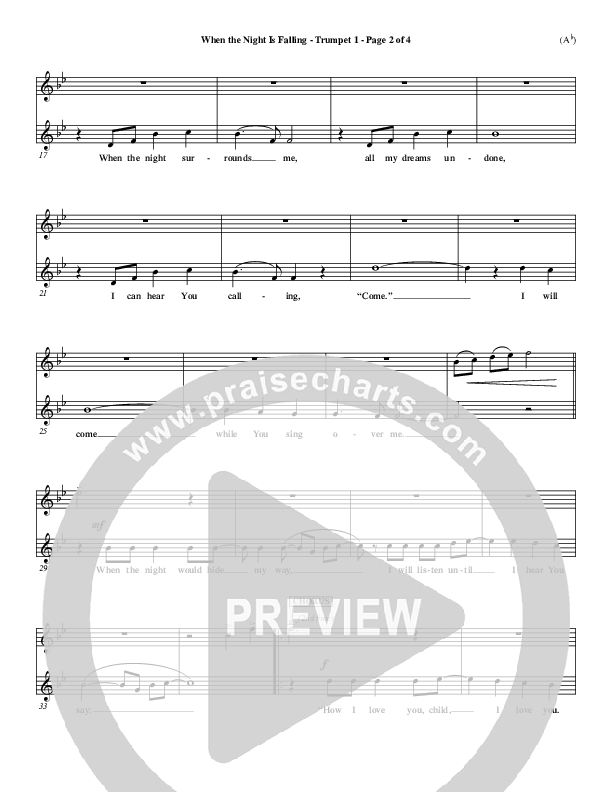 When The Night Is Falling Trumpet 1 (Dennis Jernigan)