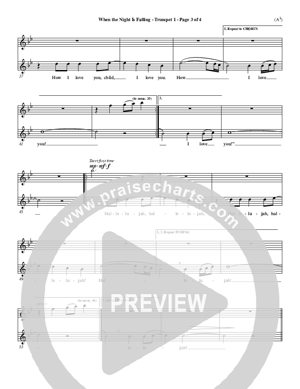 When The Night Is Falling Trumpet 1 (Dennis Jernigan)