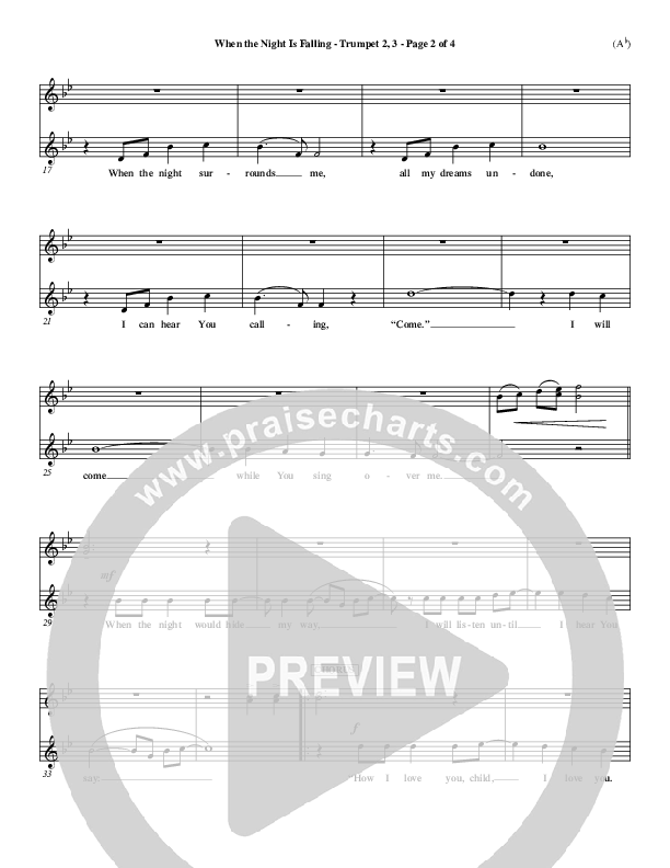 When The Night Is Falling Trumpet 2/3 (Dennis Jernigan)