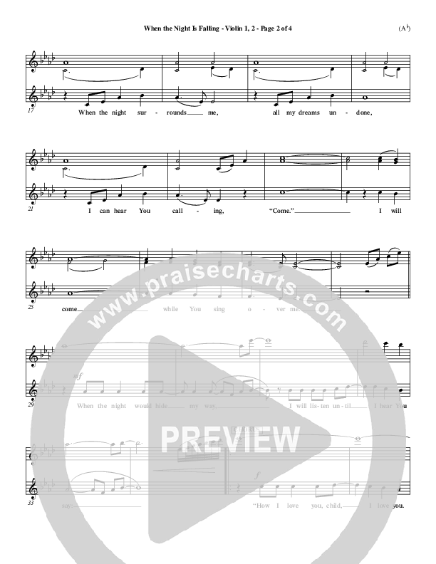 When The Night Is Falling Violin 1/2 (Dennis Jernigan)