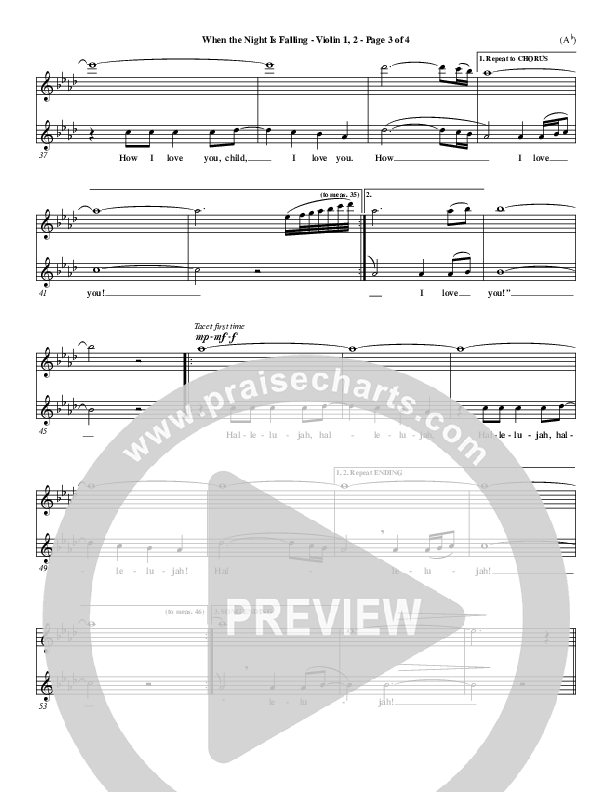 When The Night Is Falling Violin 1/2 (Dennis Jernigan)