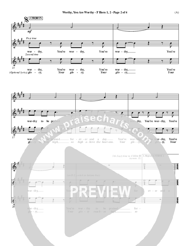 Worthy French Horn 1/2 (Matt Redman)