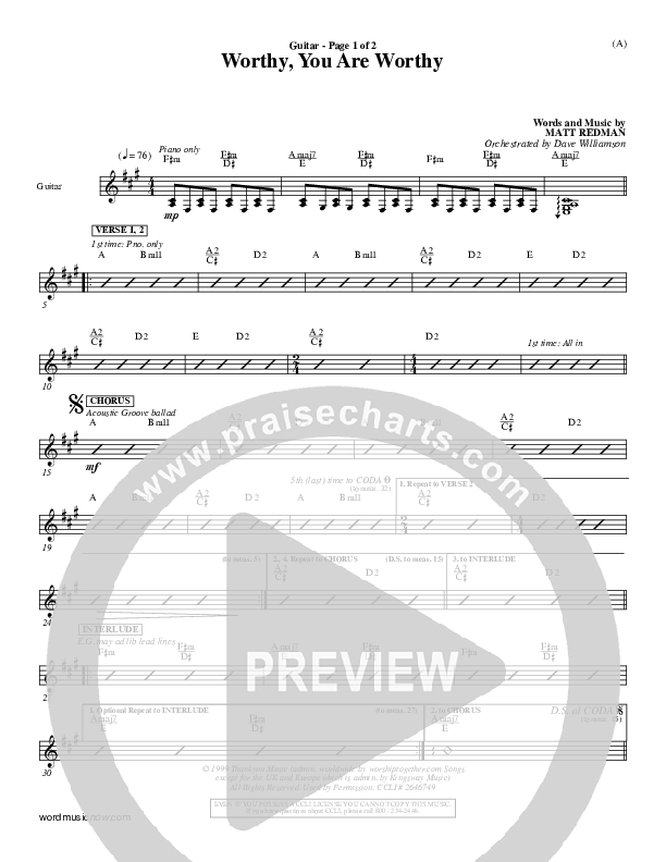 Worthy Guitar (Matt Redman)