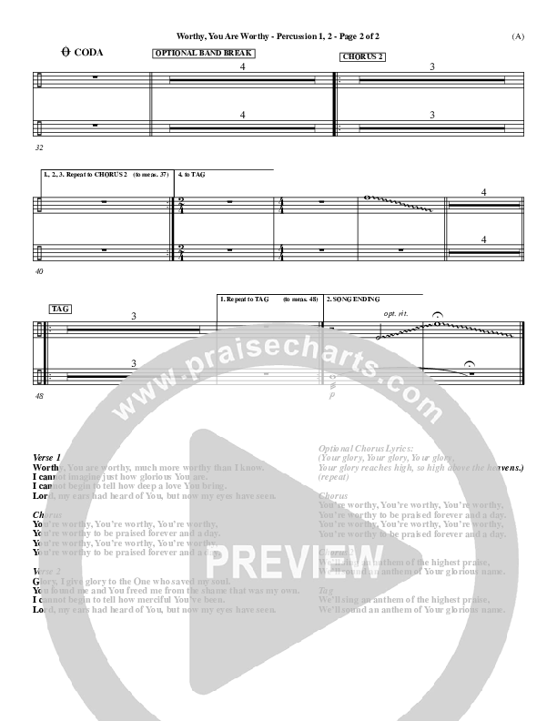 Worthy Percussion 1/2 (Matt Redman)