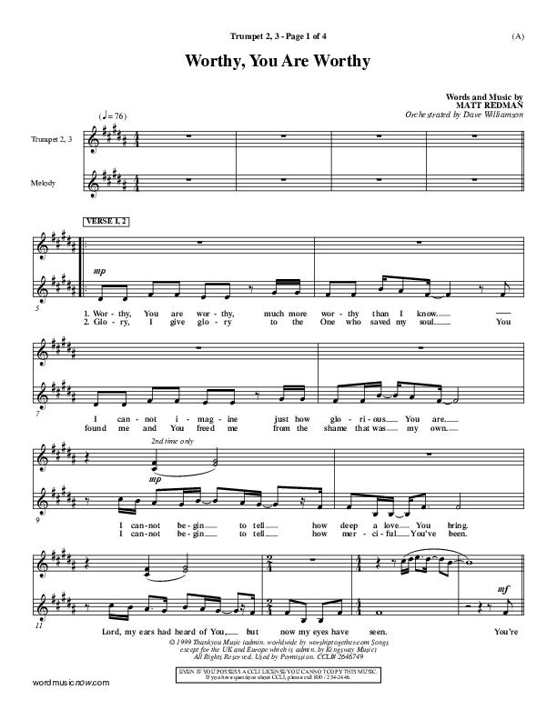 Worthy Trumpet 2/3 (Matt Redman)