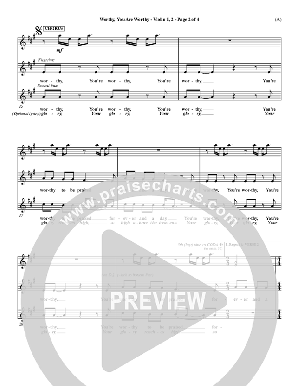 Worthy Violin 1/2 (Matt Redman)