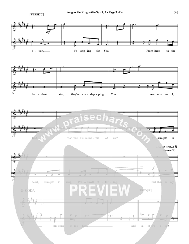 Song To The King Alto Sax 1/2 (Pocket Full Of Rocks)