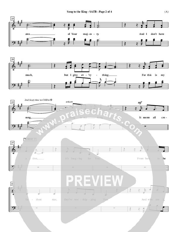 Song To The King Choir Vocals (SATB) (Pocket Full Of Rocks)