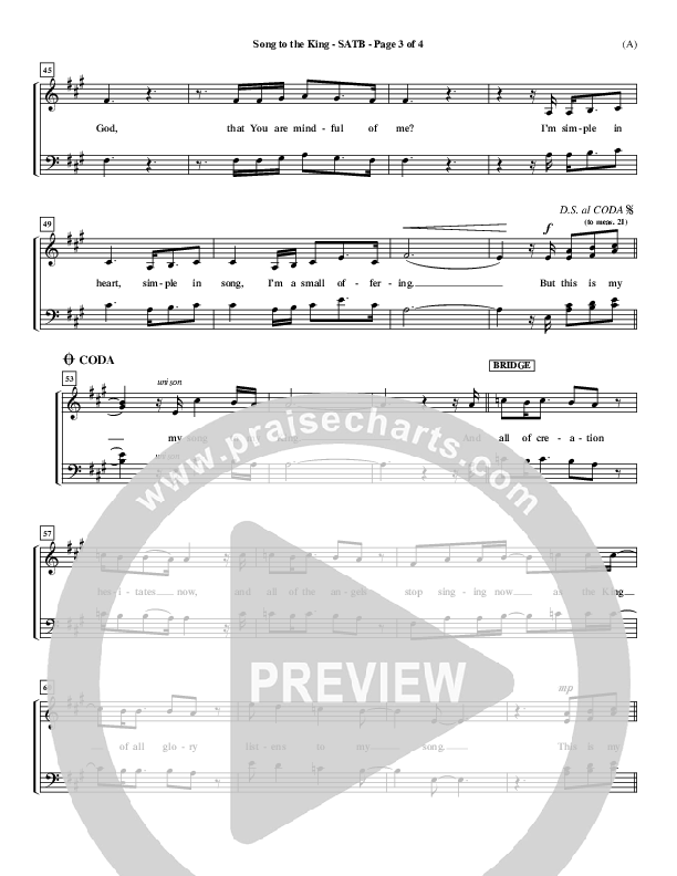 Song To The King Choir Vocals (SATB) (Pocket Full Of Rocks)