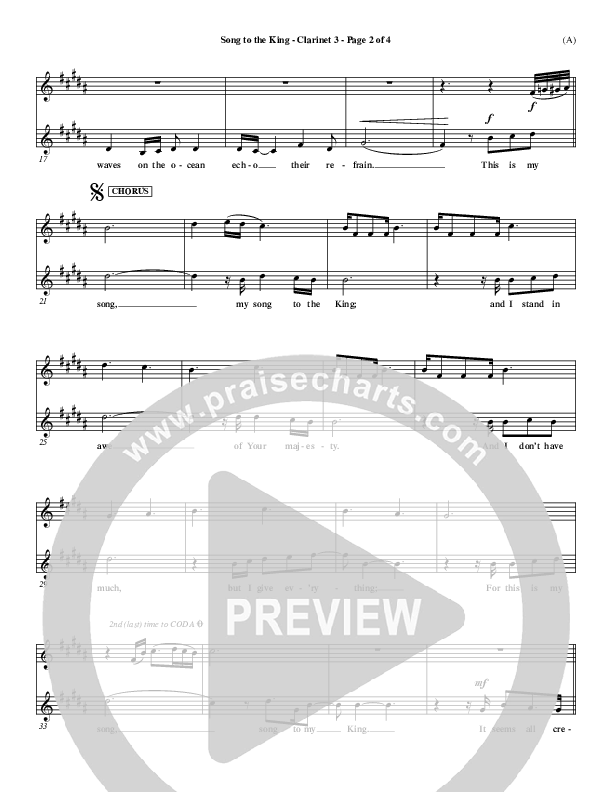 Song To The King Clarinet 3 (Pocket Full Of Rocks)