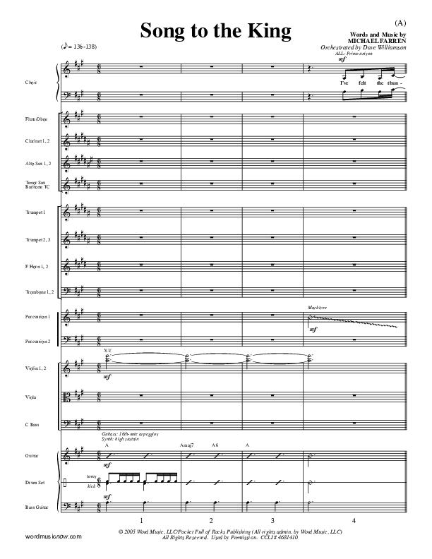 Song To The King Conductor's Score (Pocket Full Of Rocks)