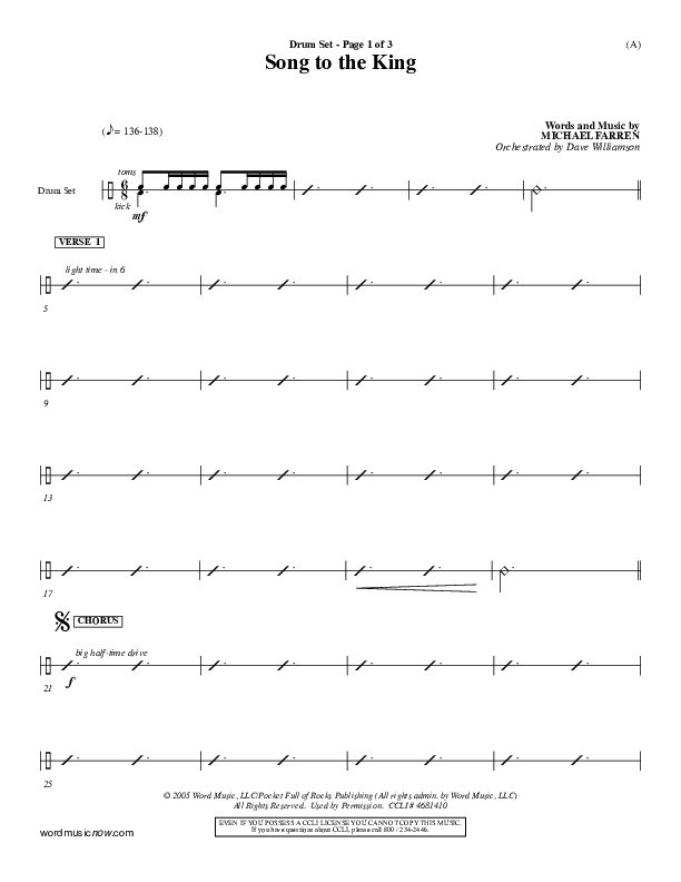 Song To The King Drum Set (Pocket Full Of Rocks)