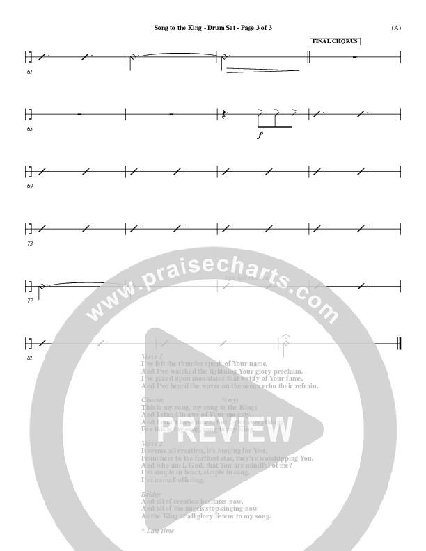 Song To The King Drum Set (Pocket Full Of Rocks)