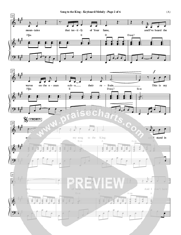 Song To The King Lead Sheet (Pocket Full Of Rocks)