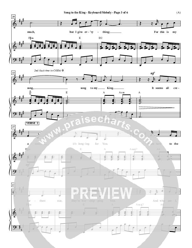 Song To The King Lead Sheet (Pocket Full Of Rocks)