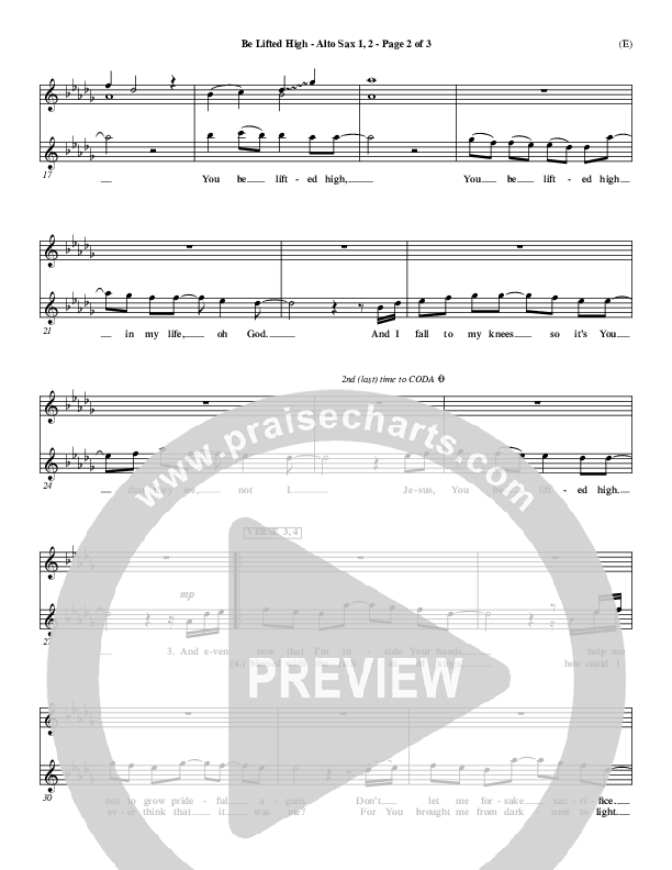 Be Lifted High Alto Sax 1/2 (Leeland)