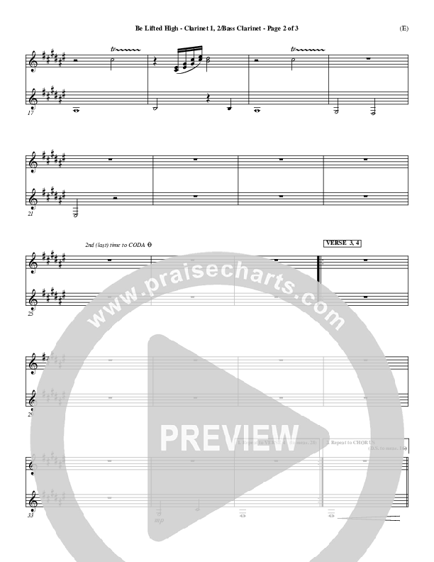 Be Lifted High Clarinet 1/2, Bass Clarinet (Leeland)