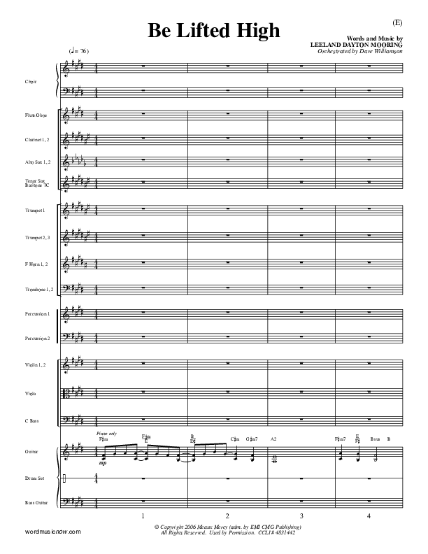 Be Lifted High Conductor's Score (Leeland)