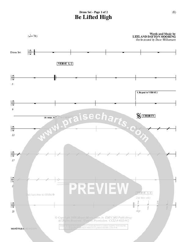 Be Lifted High Drum Set (Leeland)