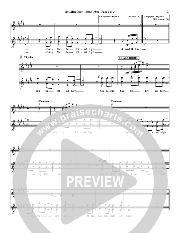 Be Lifted High Flute/Oboe (Leeland)