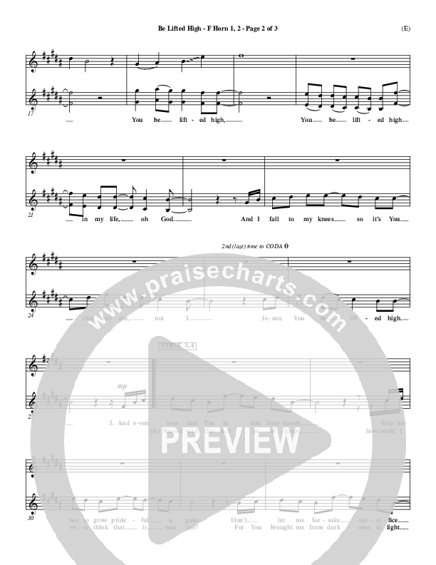 Be Lifted High French Horn 1/2 (Leeland)