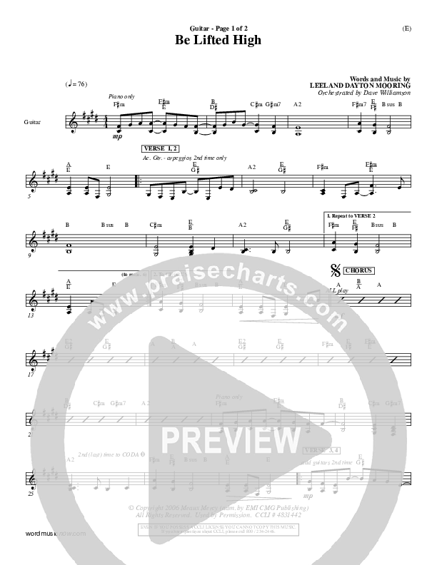 Be Lifted High Guitar (Leeland)