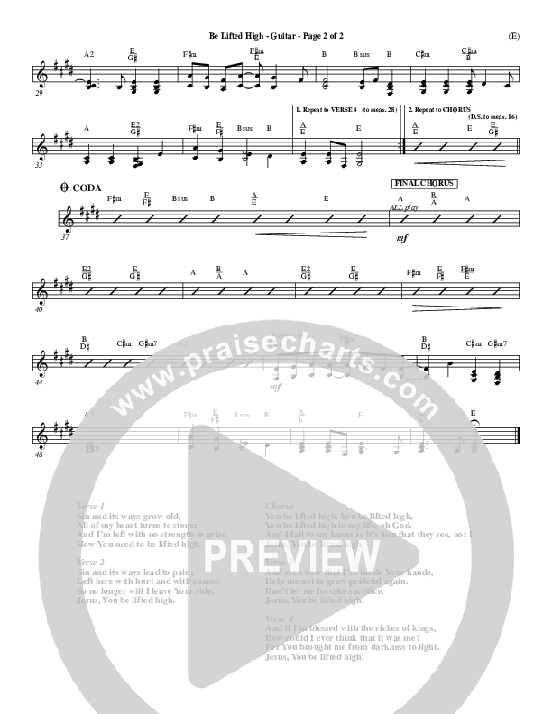 Be Lifted High Guitar (Leeland)