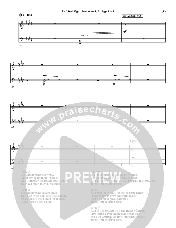 Be Lifted High Percussion 1/2 (Leeland)