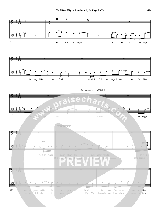 Be Lifted High Trombone 1/2 (Leeland)