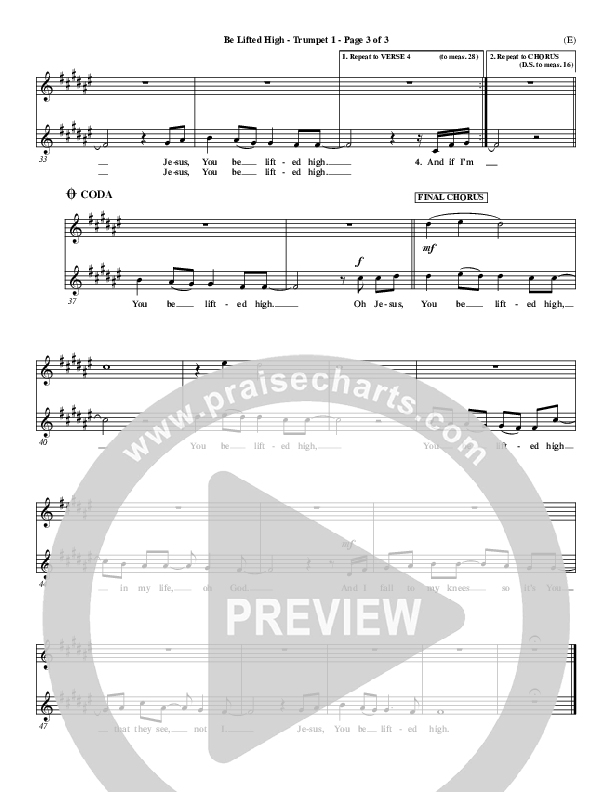 Be Lifted High Trumpet 1 (Leeland)