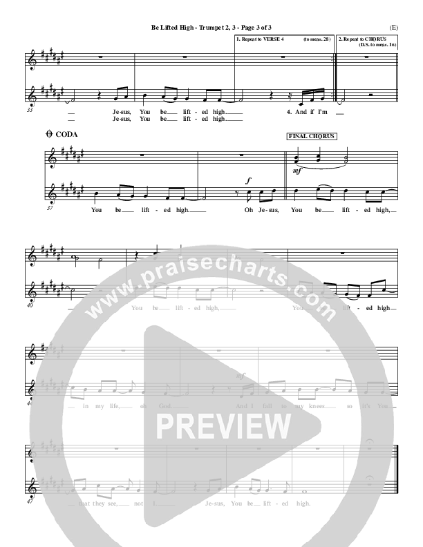 Be Lifted High Trumpet 2/3 (Leeland)