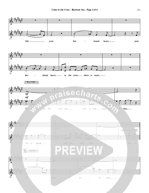 Come To The Cross Bari Sax (Michael W. Smith)