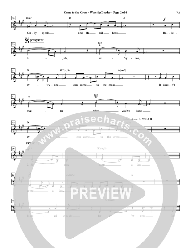 Come To The Cross Lead Sheet (Michael W. Smith)