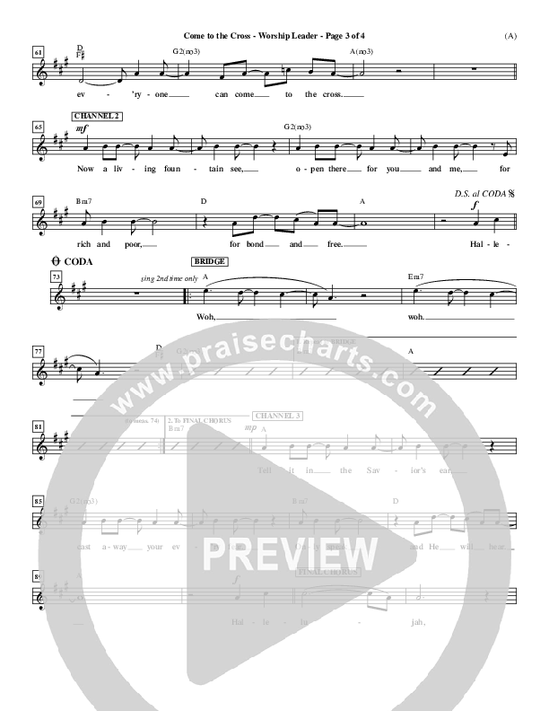 Come To The Cross Lead Sheet (Michael W. Smith)