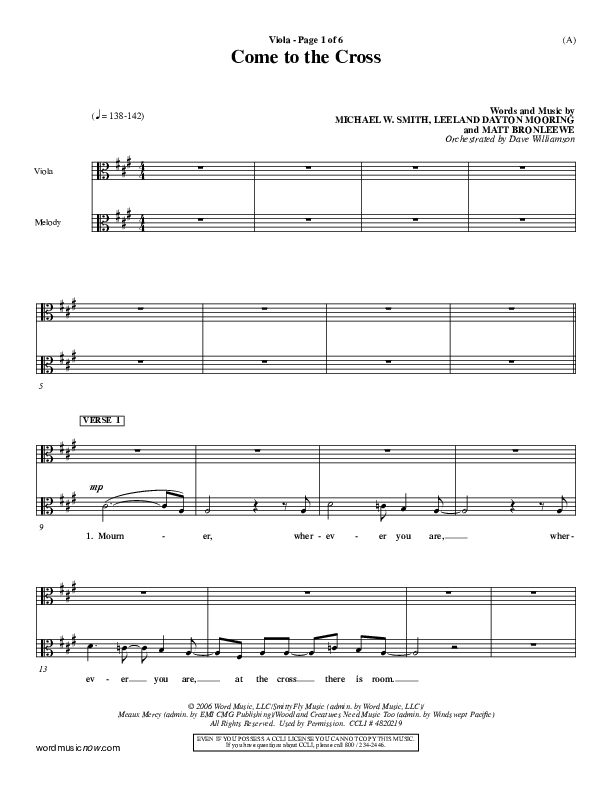 Come To The Cross Viola (Michael W. Smith)