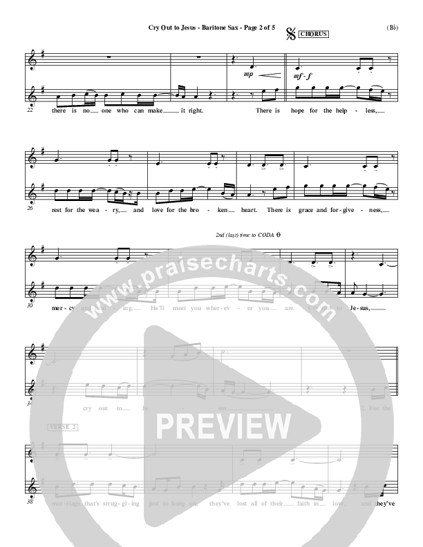 Cry Out To Jesus Bari Sax (Third Day)