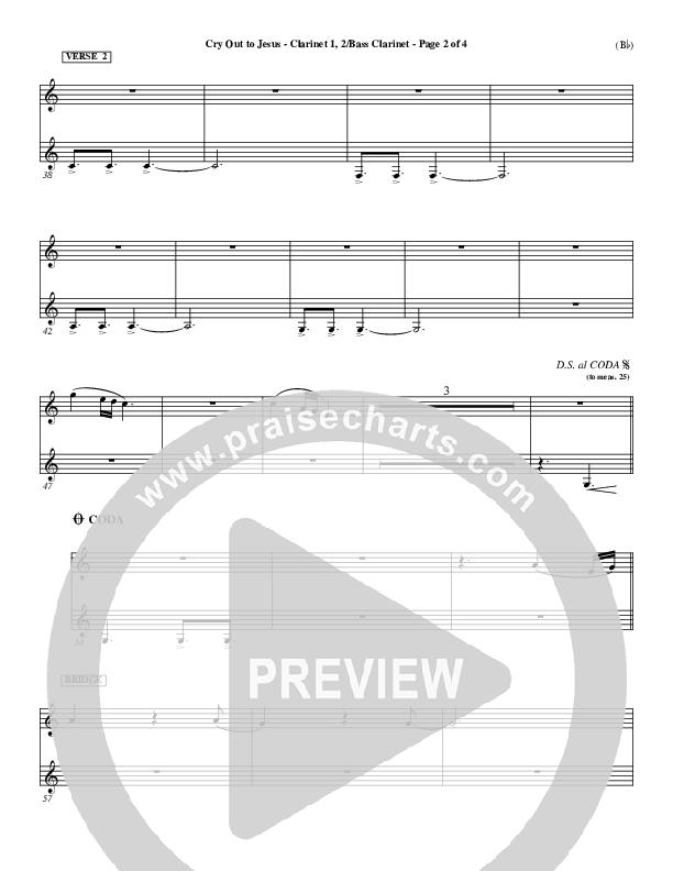 Cry Out To Jesus Clarinet 1/2, Bass Clarinet (Third Day)