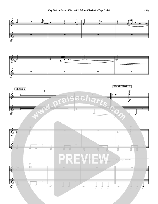 Cry Out To Jesus Clarinet 1/2, Bass Clarinet (Third Day)