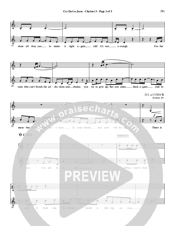 Cry Out To Jesus Clarinet 3 (Third Day)