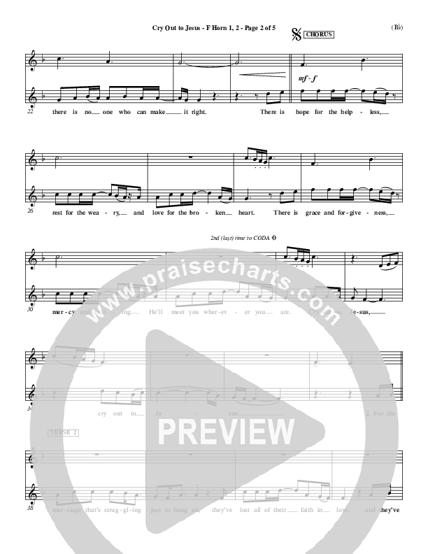 Cry Out To Jesus French Horn 1/2 (Third Day)