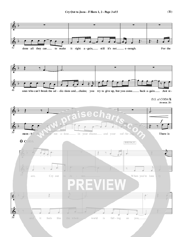 Cry Out To Jesus French Horn 1/2 (Third Day)