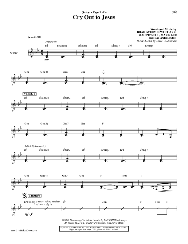 Cry Out To Jesus Guitar (Third Day)