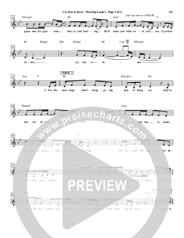 Cry Out To Jesus Lead Sheet (Third Day)