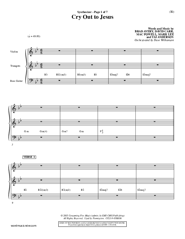 Cry Out To Jesus Synth (Third Day)