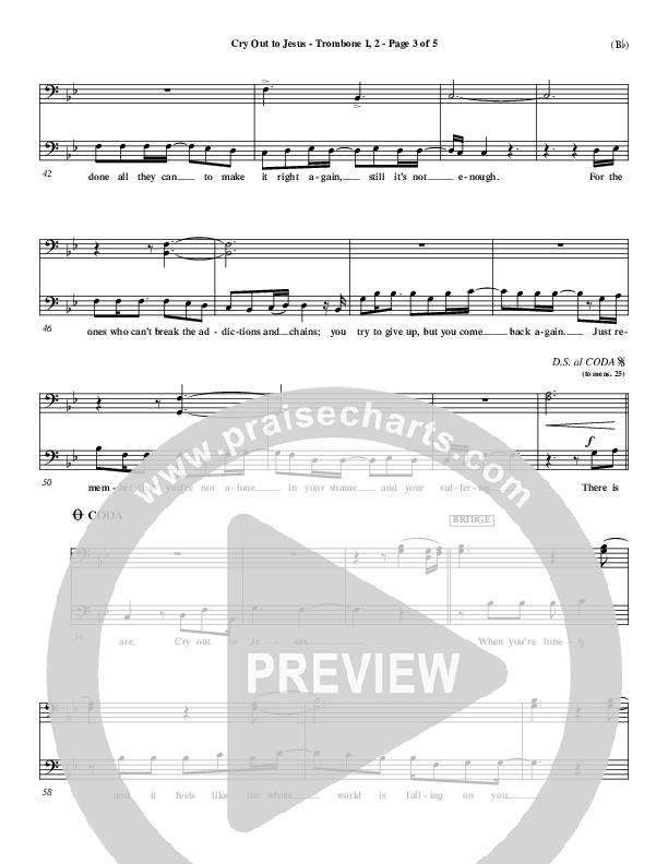 Cry Out To Jesus Trombone 1/2 (Third Day)